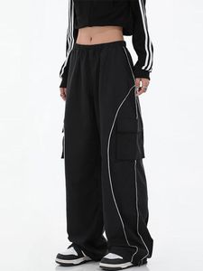 Kvinnors shorts y2k dragstring Loose Cargo Pant 2023 Spring Low midja mopping Sweatpant Trousers Female Streetwear Wide Leg Joggers Pant 230503