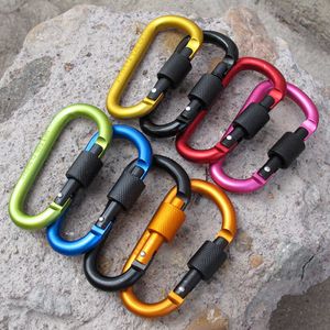 5 PCSCARABINERS 5/10PC8CMALUMINUM CARABINER HOK Szybkie rysy D-ring Klucz kluczy klipu kempingowe Klaping Snap Hook Zestaw podróży na zewnątrz Accessries P230420