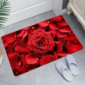 Carpets Modern Floral Pattern Kitchen Mat Home Thickened Sponge Kids Room Decor Mats Bathroom Bedroom Soft Floor Anti Slip Doormats