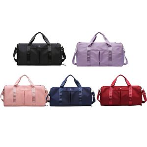 Высокая емкость Lululemens женские сумки Duffel Duffel Lu Lu Lucky Dimbag Outdoor Travel Clutch Bugge Bags Designer Mens Нейлоновое плечо выходные