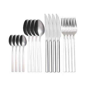 Conjunto de talheres do conjunto de utensílios de jantar 16 peças de aço inoxidável Forks Spuons Knives Definir talheres completos completos para a cozinha 230503