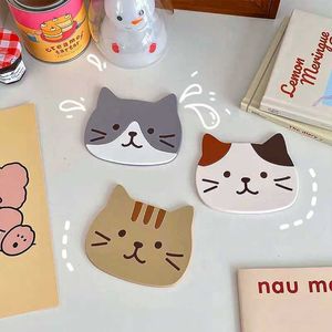 Mats Pads Japanische süße Cup Pad Cartoon Katze Silikon Untersetzer Wärmeisolierung Rutschfeste Tischmatte Kawaii Becher Pads Küche Esstisch Matten Z0502