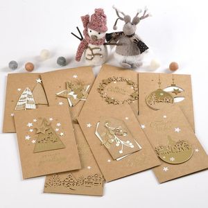 Greeting Cards Thick Kraft Paper Multi-layer Applique Card Vintage Handmade Christmas