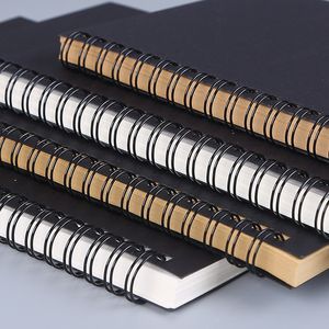 Notepads 1 Book Retro Spiral Coil Kraft Paper Notebook Sketchbook Painting Diary Drawing Graffiti Office School Stationery 230503