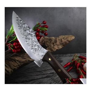 Köksknivar Forging Bening Knifves Meat Cleaver Japanese Japanese High Carbon Steel Knife Handmade Chef Butcher Cutter237o Drop Delivery H DHCWE