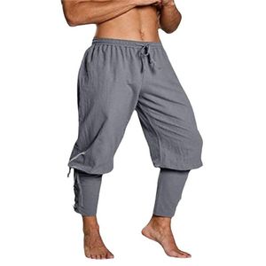 Spodnie koronkowe bandaż bawełniane spodnie mężczyźni średniowieczny wiking piracki kostium larp luźne spusty spustowe workowate joggery dla dorosłych