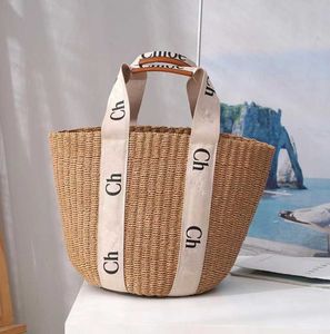 Beach Bags Woman WOODY Straw bucket tote Designers Womens mens Shoulder Shopping summer vacation large Crossbody weekend travel handbag clutch basket Bag 57ess