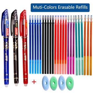 Bollpoint Penns Erasable Gel Pen Set Rod 05mm Refills Muticolors Ink Washable Handle Stationery School Office Writing Supplies 230503