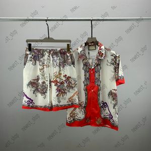 23SS Designer Mens TrackSuits Hawaii Floral Wzór drukowania Krody Womens