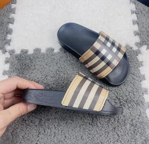 kids Slipper Sandals shoes summer sandal Leather children toddler classic designer shoes Flat Heel boys black lattice slippers shoe baby comfortable shoe 26-35