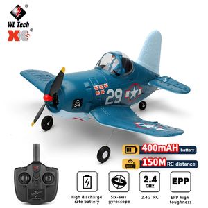 Uçak Modle WLTOYS XK RC Uçak A500 QF4U Fighter FourChannel Machine A250 A220 Uzaktan Kumanda Uçakları 6G Mod Uçak Oyuncakları 230504