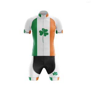 Racing Sets LASER CUT MEN'S CYCLING WEAR JERSEY BODY SUIT SKINSUIT WITH POWER BAND Ireland NATIONAL TEAM SIZE: XS-4XL