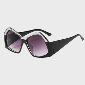 Sunglasses Steampunk Oversized Square Plastic Big Frame Trending Fashion Female Shades Polygon Brand Designer Sun Glasses