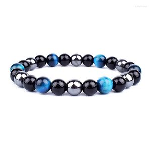 Strand Natural Color Tiger Eye Hand Woven Beast Bearse Bracelet Obsidian Одинокий круг для мужчин и женщин Pulseras Evil Luxury Boho