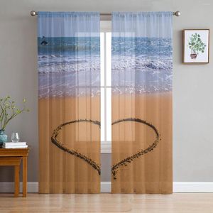 Cortina marel praia amor voile para a porta de estar gaze bedroom drapes