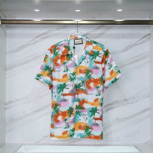 Mäns casual skjortor designer skjorta mens knapp upp skjortor tryck bowling skjorta hawaii blommor casual skjortor män klär Hawaiian t-shirt T230504