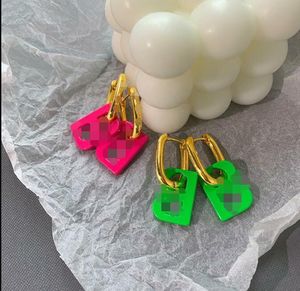 Einfachheits-klassischer grüner roter Buchstabe B-Ohrring-Frauen-Einfachheits-Ohrschnallen-Goldbolzen 18K Marken-Ohrring-europäische und amerikanische Entwerfer-Schmucksachen HABBE5 --10
