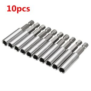 Screwdrivers 10pcs Magnetic Connecting Rod 1/4" Hex Rod Shank 60mm Long Handle Screwdriver Extensions Quick Change Hand Tool Socket Hand Tool