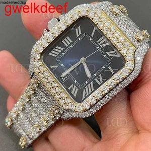 Armbandsur Luxury Custom Bling Iced Out Watches White Gold Plated Moiss Anite Diamond Watchess 5a High Quality Replication Mechanical Hi5j Unfb