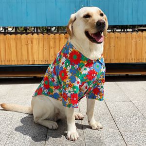 Dog Apparel Big Dog Clothes Summer Large Dog Shirt Corgi Garment Samoyed Husky Labrador Golden Retriever Pet Costume Apparel Dogs Products 230504