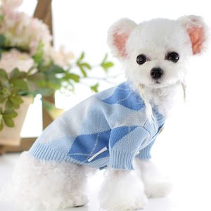 Dog Apparel Winter Dog Cardigan Sweater Coat Cute Heart Knit Apparel Poodle Bichon Schnauzer French Bulldog Clothing Welsh Clothes Costume 230504