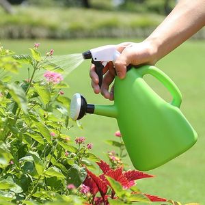 散水機器2 in 1ガーデニング缶プラスチック屋内庭園植物圧力スプレー水ケトル調整可能なスプレー1Lボトル