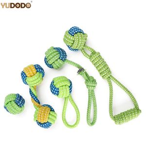 Toys 5st Cotton Rope Dog Toys For Valp Katter Tänder Rengöring Bite Resistant Pet Spela Ball Funny Dogs Chew Toy