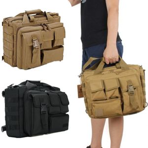Utomhuspåsar Militär ryggsäck Taktisk Molle Nylon Messenger Shoulder Bag Laptop Handväskor Portfölj utomhus Multifunktionsklättring Bag 230504