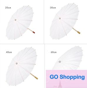 Papel branco Paper chinês guarda -chuva de parasol Oriental Guireiro para casamento para artesanato Photo Props Festa de casamentos Decorações de noivas Fotografia