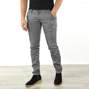 Pantaloni da uomo Tasche maschili Streetwear skin-touch Pantaloni a vita media in puro colore Business da indossare ogni giorno