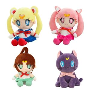 Brinquedos de pelúcia Kawaii Sailor Moon de 25 cm Tsukino Usagi Tuxedo Mask Cute Girly Heart Anime Action Boneca de pelúcia recheada brinquedos para crianças