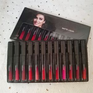 Set di lucidalabbra per rossetto liquido opaco di marca 12 colori