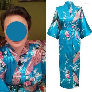 Etniska kläder Kvinnor Sexig japansk traditionell kimono yukata klänning bälte retro satin siden cardigan pajamas sömnkläder badrockklänning klänning