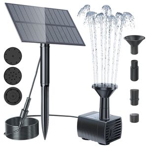 Garden Decorations Upgraded Solar Fountain Pond Pump Kit with Stake Powered Water for Bird Bath Backyard Pool 230504