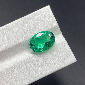 느슨한 다이아몬드 Meisidian Oval Brilliant Cut 8x6mm 자란 Muzo Green Emerald Stone Ring 230503