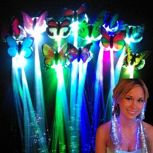 Altre forniture per feste festive 12Pcs Glow Hair Braid LED Fiore luminoso Clip Light Up Butterfly Bar Decorazione in Dark Toy 230504