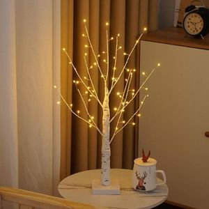 Night Lights Christmas Decoration 2023 LED Birch Tree Light 60cm Tabletop Branch Landscape Lamp Home Bedroom Wedding Party Decor Fairy