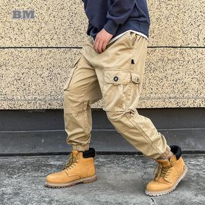 Calça streetwearwear calça de carga tática militar japonesa harajuku casual plus size harém joggers masculino masculino calças multipocket