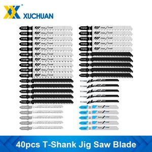 Zaagbladen Tshank Jig såg Blade 40st Jigsaw Blade för träskärningsverktyg HCS Steel Saw Blade T144D T119BO T101AO T101B T101BR T101D