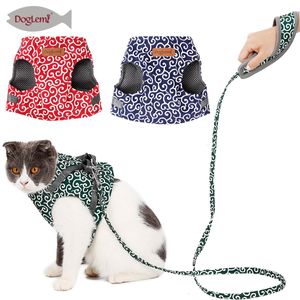 Leads Cat Dog Harness Pet Vest Breattable Walking Lead Treh For Valp Dogs Katter Krage Sele för små medelstora hundkatttillbehör