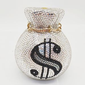 Вечерние сумки дизайнер новинок Minaudiere Sumbags Женщины золотые деньги мешочек для хрустальной сцепления кошельки для вечеринки коктейль с бриллиантами 230504