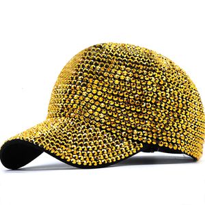 Boll Caps Luxury Sequined Pearl Diamonds Baseball for Women Ladies Summer Hat Girl Hip Hop Party Club Bone 230504