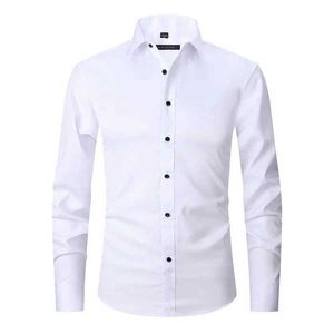 Men's Dress Shirts Anti Wrinkle Stretchy Shirt Stretch Anti-Wrinkle Cotton Men's Shirts Long Sleeve Dress Shirts For Men Slim Fit Camisa Social P230427