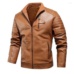 Giacche da caccia 2023 Casual da uomo moto giacca in pelle in pile spesso caldo inverno motociclista maschile cappotto frangivento in PU vintage