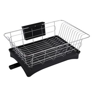 Organization Stainless Steel Single Layer Drain Dish Rack Double Layer Kitchen Dishware Vegetables And Fruits Storage Stand