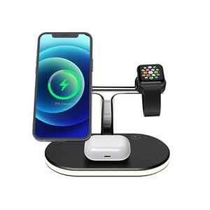 Yeni Küçük Gece Işığı Manyetik Emme Kablosuz Şarj Cihazı 3'ü 1 arada Şarj Apple Phone Kulaklık İzleme Stand Koltuğu için Uygun