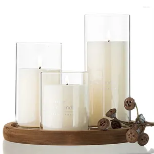 Titulares de velas OEM atacado OEM transparente alto cilindro claro vaso de flor vasos de vidro de vidro de vidro de vidro de casamentos decoração