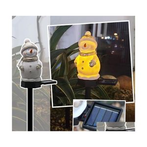 Lawn Lamps Christmas Lamp Led Solar Light Outdoor Ornaments For Yard Garden Art Patio Snowman Lights Home Decor 4 Drop Delivery Light Dhxkp