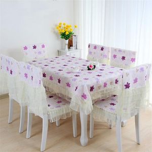 Table Cloth 1/9/13 Pieces Tablecloth Dining Chair Cover Set For Home Decor Lace Edge Mat Desk Covers Rectangular1