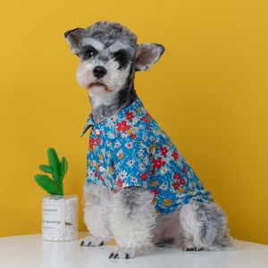 Hundkläder Summer Dog Shirt Cat Puppy Liten Dog Costume Apparel Söta blommiga husdjurskläder Poodle Samoyed Corgi Yorkie Pomeranian Clothing 230504